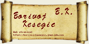 Borivoj Kesegić vizit kartica